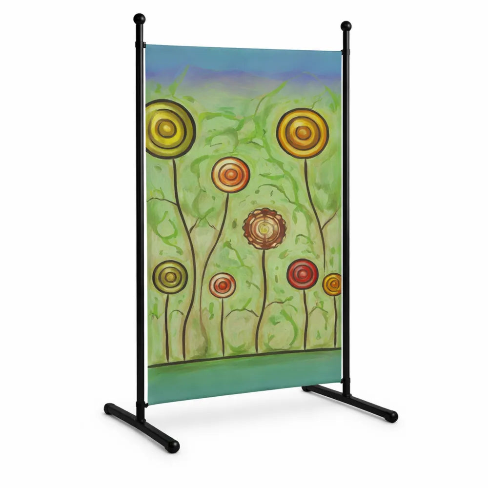 Paravent décoratif pour intérieur et extérieur, motif floral, 180 x 78 cm