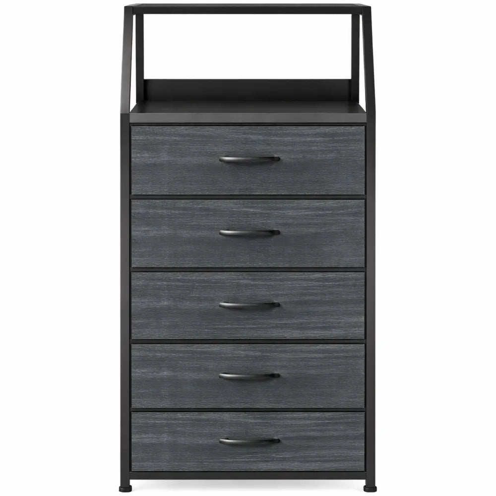 Table de Chevet avec 5 Tiroirs en Tissu pour Intérieur Moderne