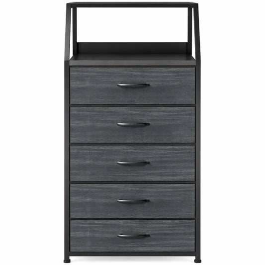 Table de Chevet avec 5 Tiroirs en Tissu pour Intérieur Moderne