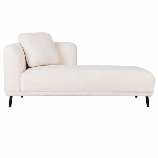 Canapé d'Angle Droit avec Méridienne en Tissu Bouclé Blanc