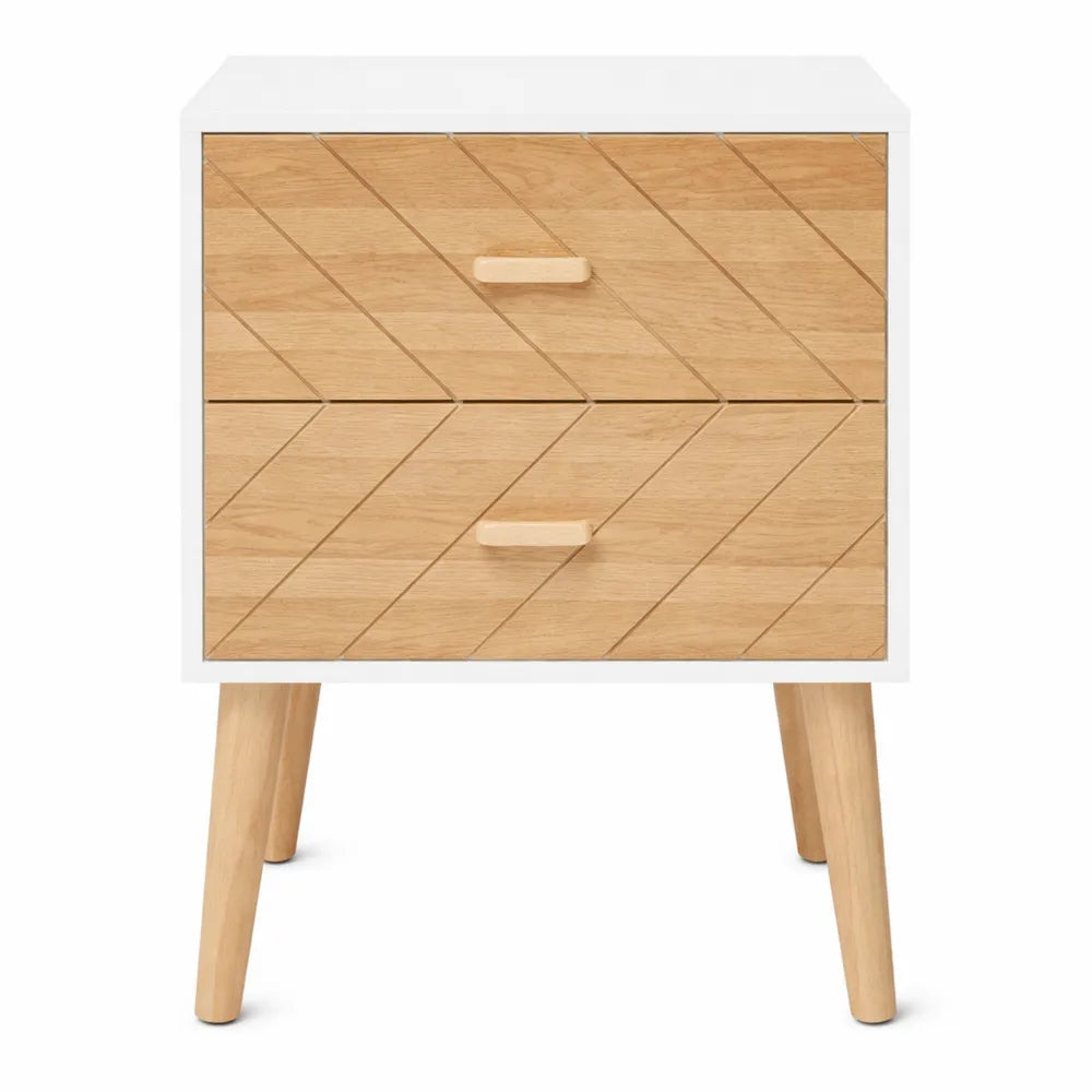 Meuble de Rangement Scandinave avec 2 Tiroirs en Bois