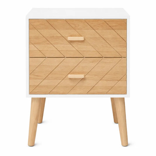 Meuble de Rangement Scandinave avec 2 Tiroirs en Bois