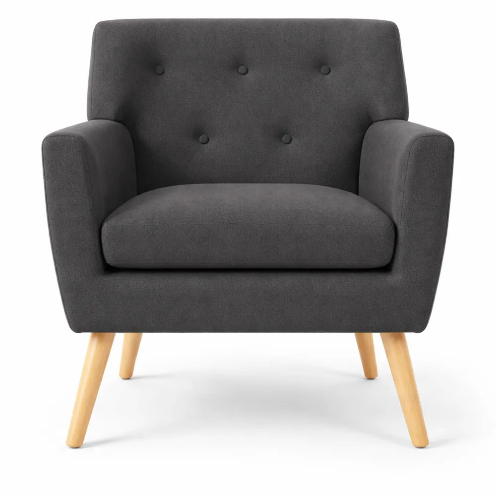 Fauteuil confortable en tissu gris anthracite