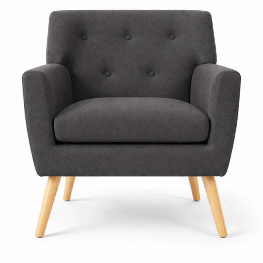 Fauteuil confortable en tissu gris anthracite