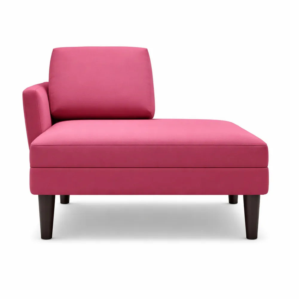 Chaise longue en velours côté droit avec coussin lombaire pour salon