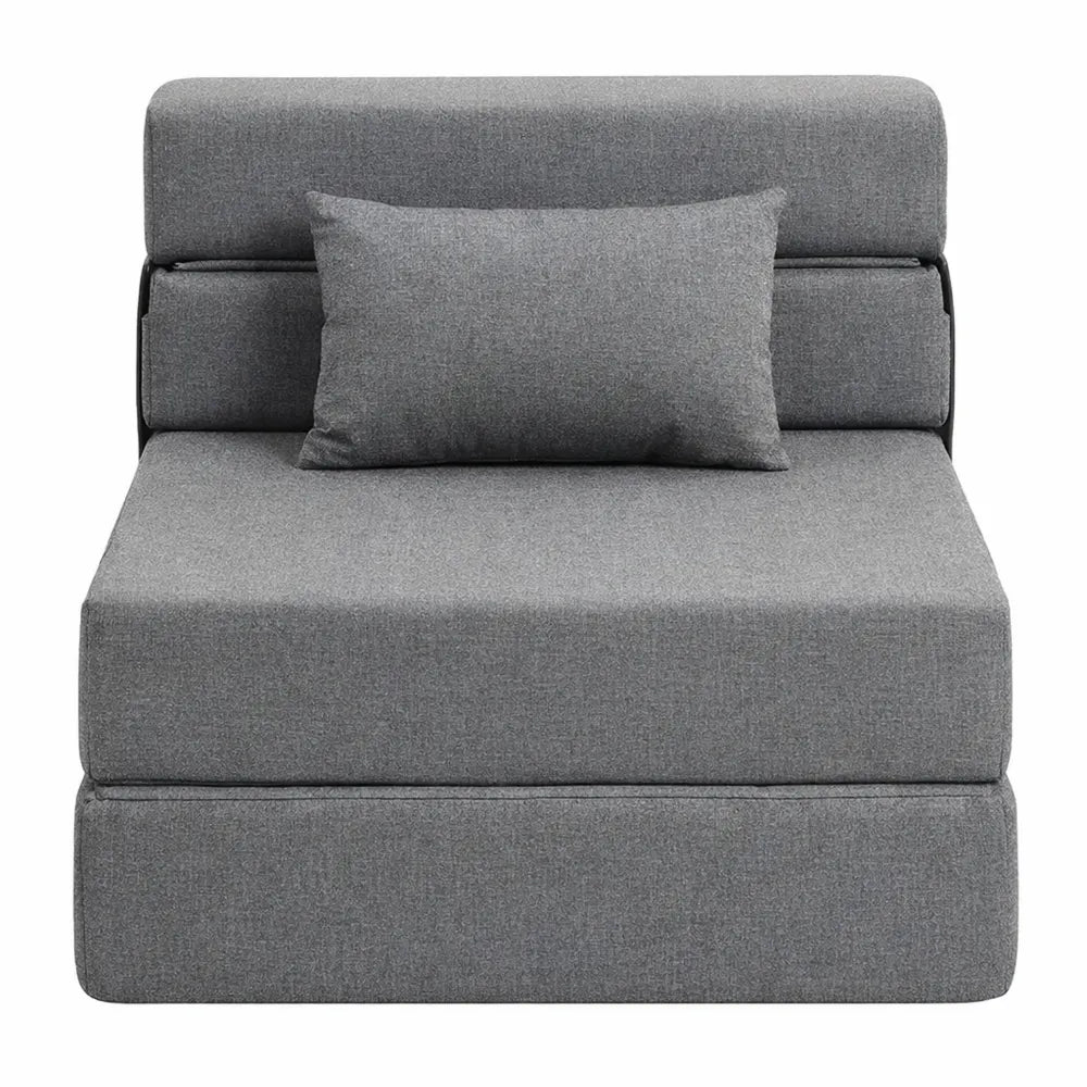 Fauteuil Lit Pliant avec Coussin pour Salon et Petits Espaces