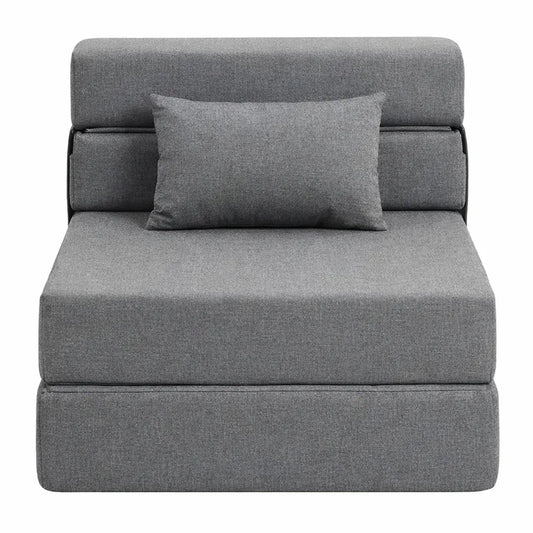 Fauteuil Lit Pliant avec Coussin pour Salon et Petits Espaces