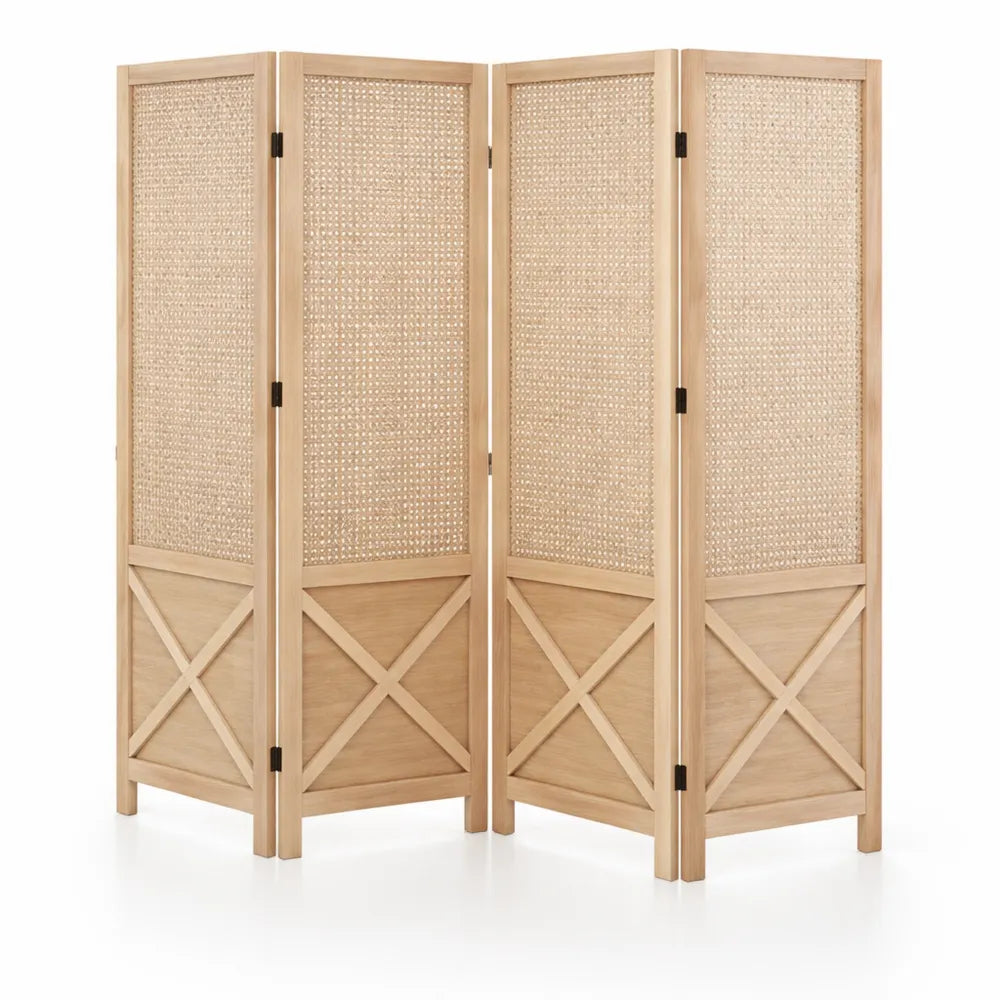 Paravent Intérieur en Bois avec Panneaux Pliables